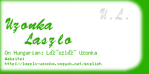 uzonka laszlo business card
